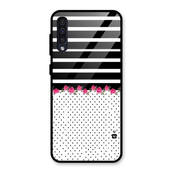 Classic Polka Stripes Glass Back Case for Galaxy A50s