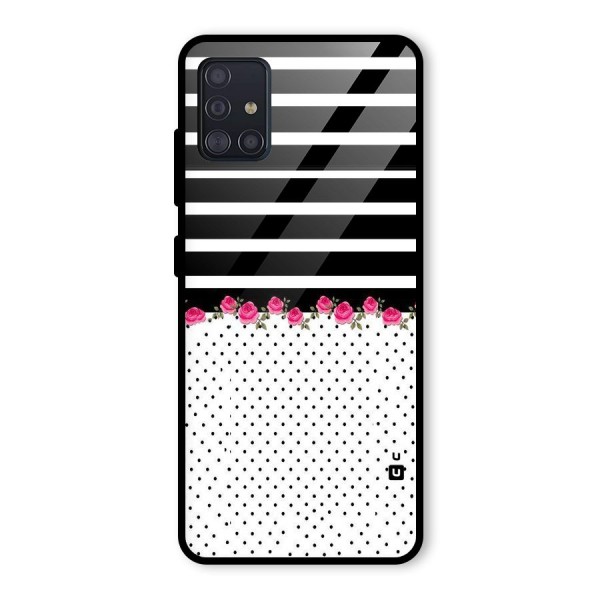 Classic Polka Stripes Glass Back Case for Galaxy A51