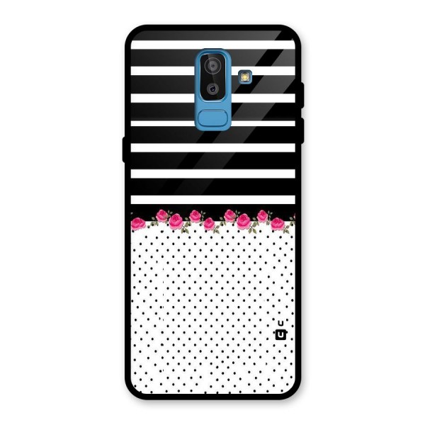 Classic Polka Stripes Glass Back Case for Galaxy J8