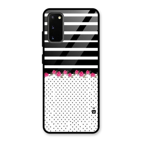 Classic Polka Stripes Glass Back Case for Galaxy S20