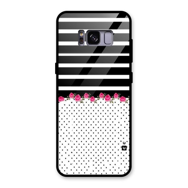 Classic Polka Stripes Glass Back Case for Galaxy S8