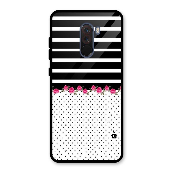 Classic Polka Stripes Glass Back Case for Poco F1