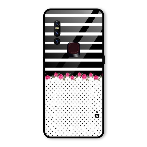 Classic Polka Stripes Glass Back Case for Vivo V15