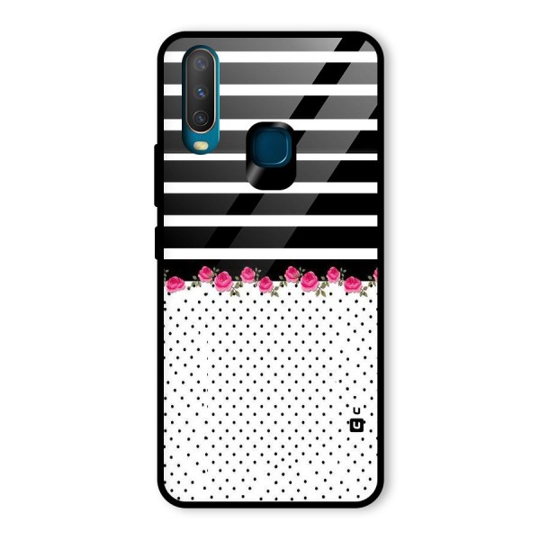 Classic Polka Stripes Glass Back Case for Vivo Y12