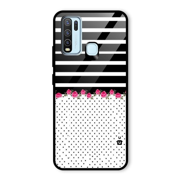 Classic Polka Stripes Glass Back Case for Vivo Y30