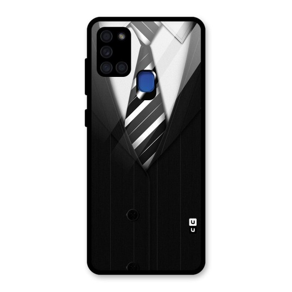 Classic Ready Suit Glass Back Case for Galaxy A21s