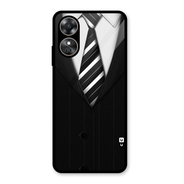 Classic Ready Suit Glass Back Case for Oppo A17