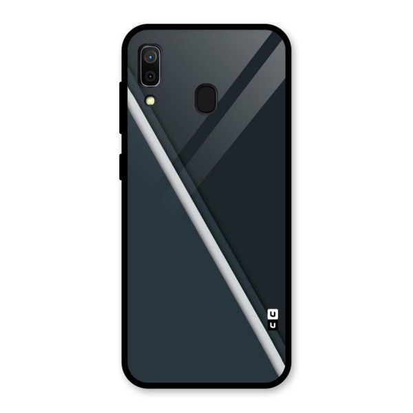 Classic Single Stripe Glass Back Case for Galaxy A30