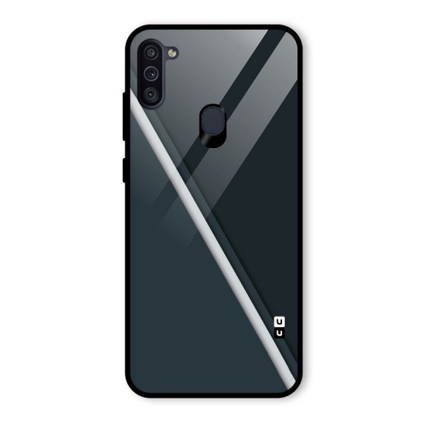 Classic Single Stripe Glass Back Case for Galaxy M11