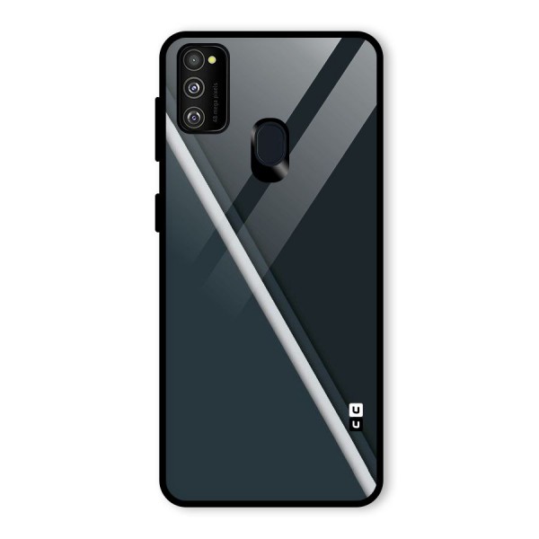 Classic Single Stripe Glass Back Case for Galaxy M21