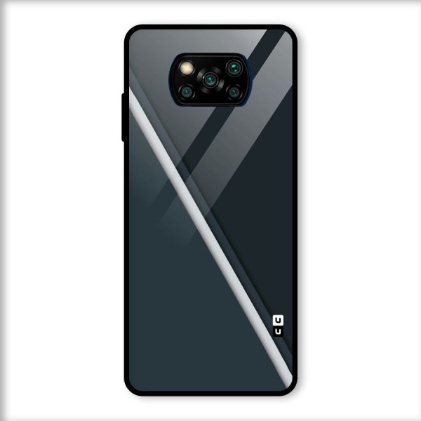 Classic Single Stripe Glass Back Case for Poco X3