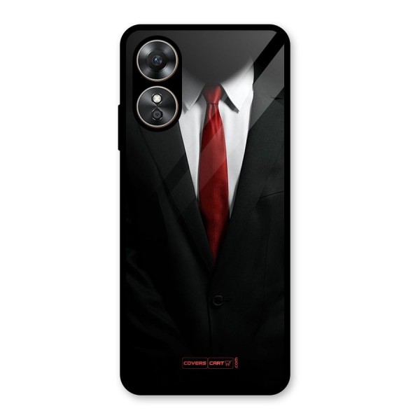 Classic Suit Glass Back Case for Oppo A17