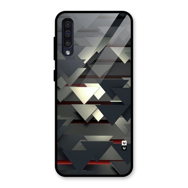 Classic Triangles Design Glass Back Case for Galaxy A30s