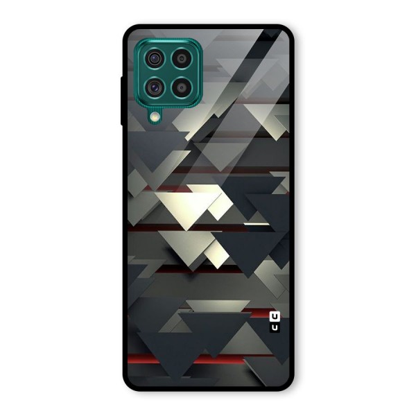 Classic Triangles Design Glass Back Case for Galaxy F62