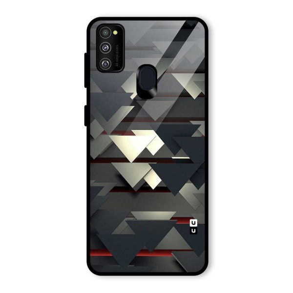 Classic Triangles Design Glass Back Case for Galaxy M21