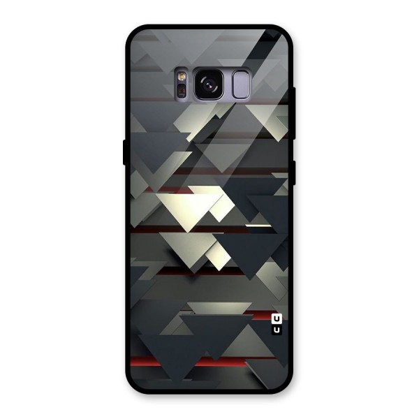 Classic Triangles Design Glass Back Case for Galaxy S8