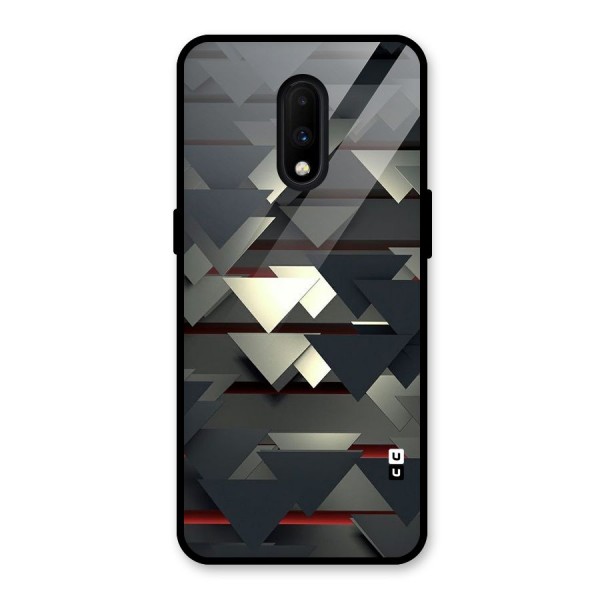 Classic Triangles Design Glass Back Case for OnePlus 7