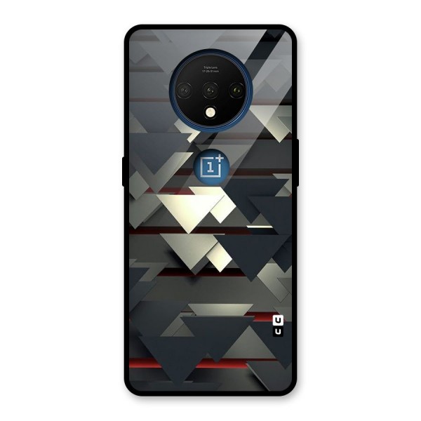 Classic Triangles Design Glass Back Case for OnePlus 7T