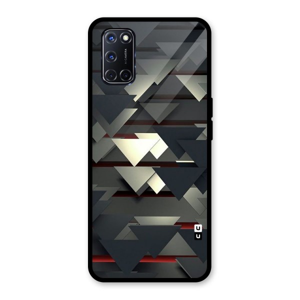 Classic Triangles Design Glass Back Case for Oppo A52