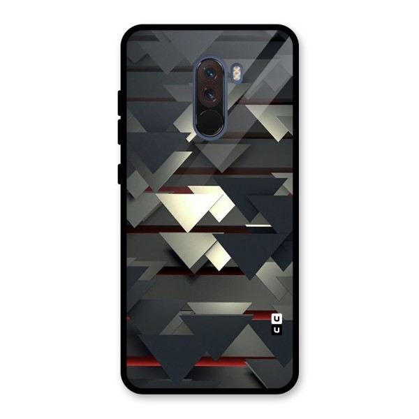 Classic Triangles Design Glass Back Case for Poco F1