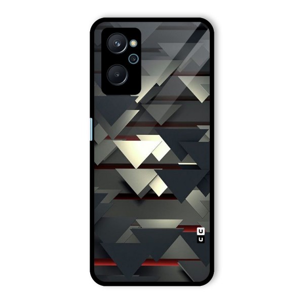 Classic Triangles Design Glass Back Case for Realme 9i