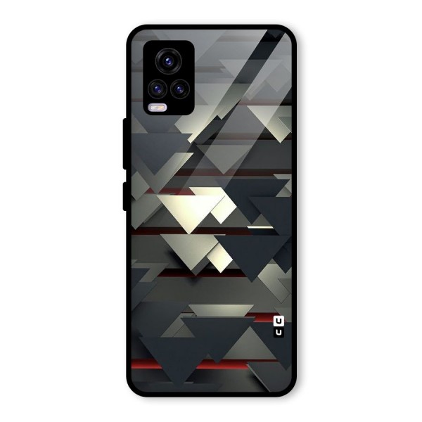 Classic Triangles Design Glass Back Case for Vivo V20