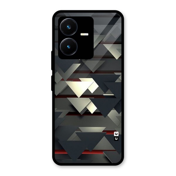 Classic Triangles Design Glass Back Case for Vivo Y22