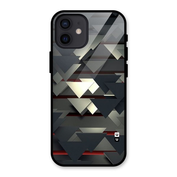 Classic Triangles Design Glass Back Case for iPhone 12