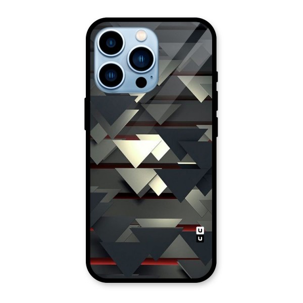 Classic Triangles Design Glass Back Case for iPhone 13 Pro