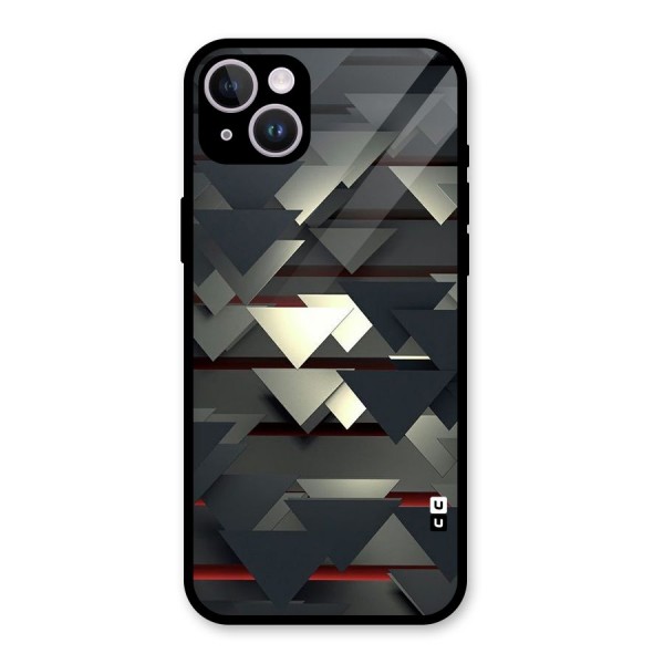 Classic Triangles Design Glass Back Case for iPhone 14 Plus