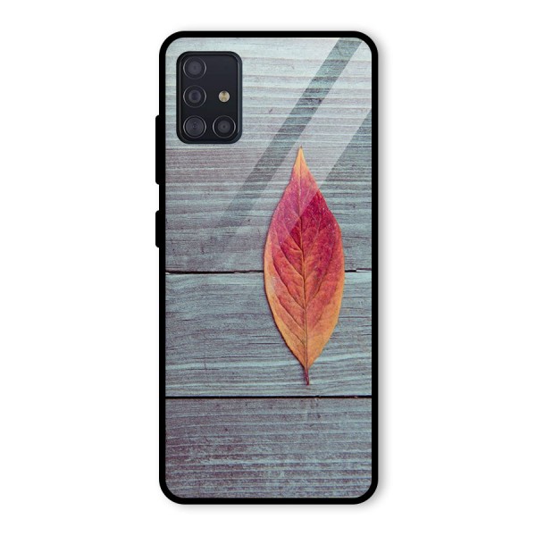 Classic Wood Leaf Glass Back Case for Galaxy A51