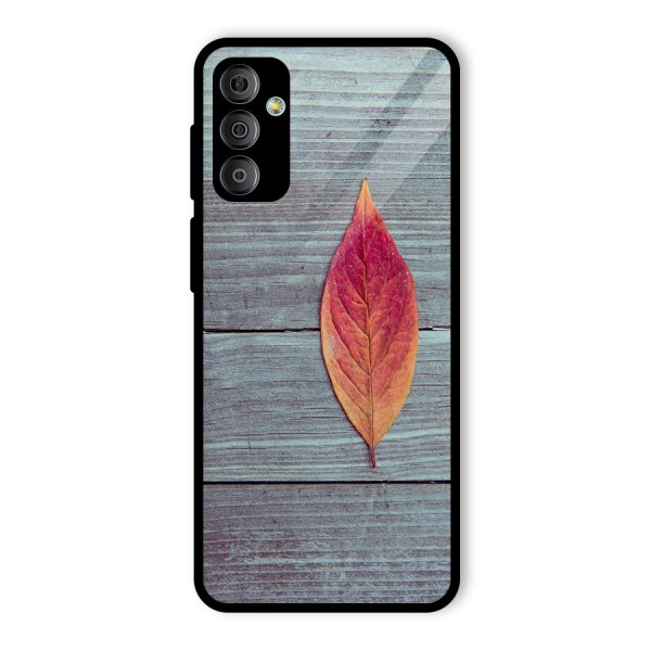 Classic Wood Leaf Glass Back Case for Galaxy F23