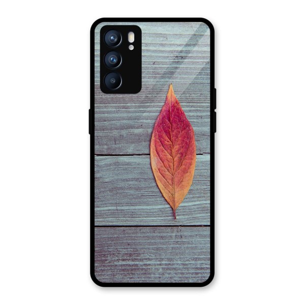 Classic Wood Leaf Glass Back Case for Oppo Reno6 5G