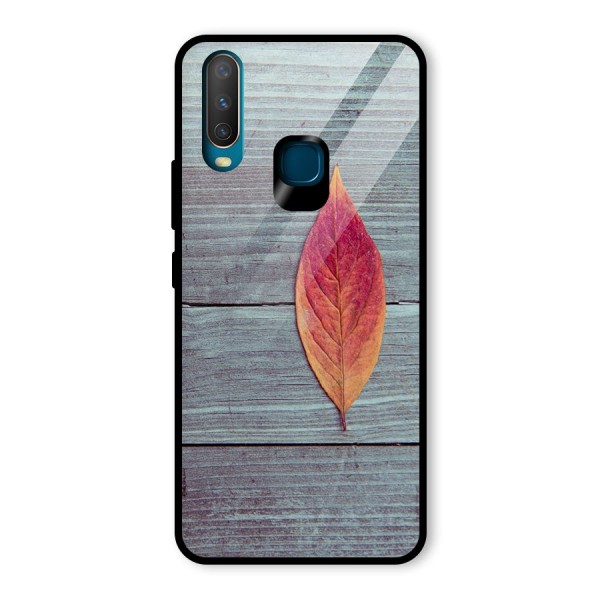 Classic Wood Leaf Glass Back Case for Vivo Y15