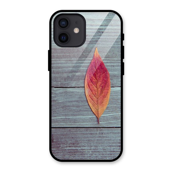 Classic Wood Leaf Glass Back Case for iPhone 12