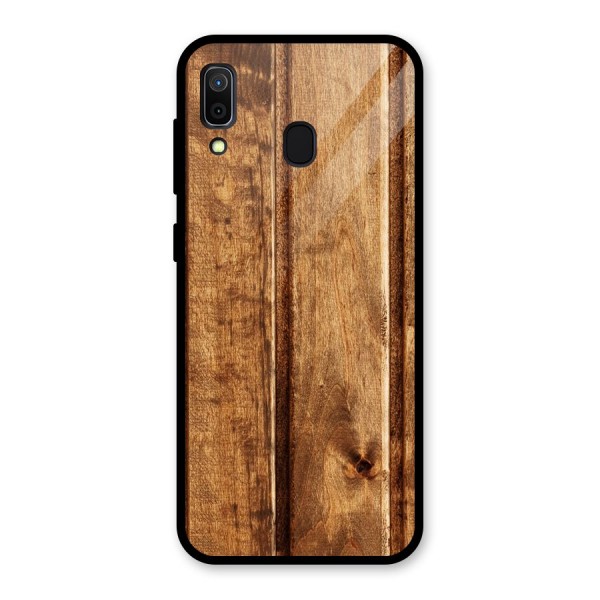 Classic Wood Print Glass Back Case for Galaxy A30