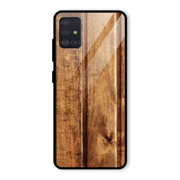 Classic Wood Print Glass Back Case for Galaxy A51