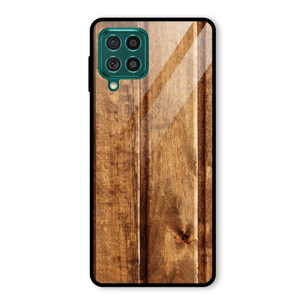 Classic Wood Print Glass Back Case for Galaxy F62