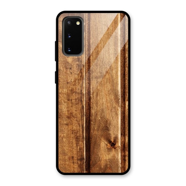 Classic Wood Print Glass Back Case for Galaxy S20