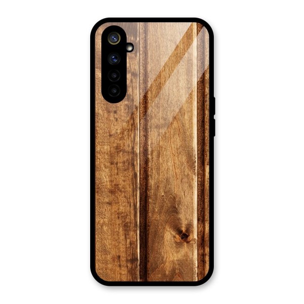 Classic Wood Print Glass Back Case for Realme 6