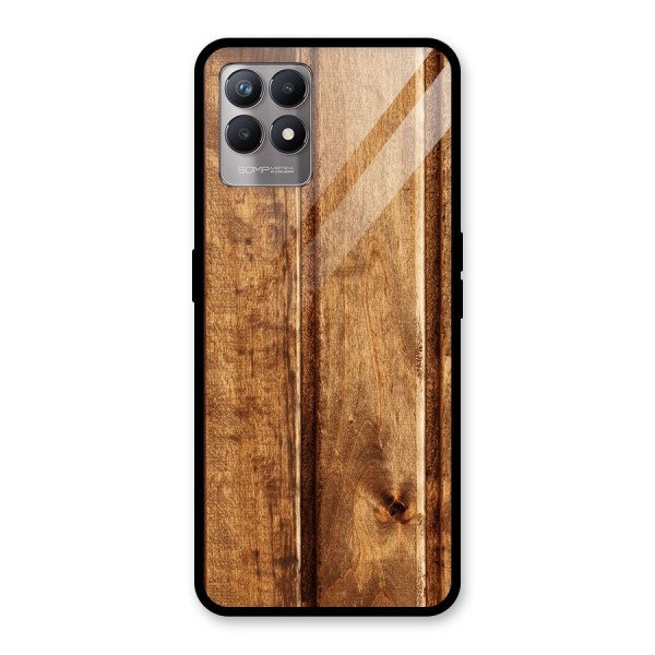 Classic Wood Print Glass Back Case for Realme 8i