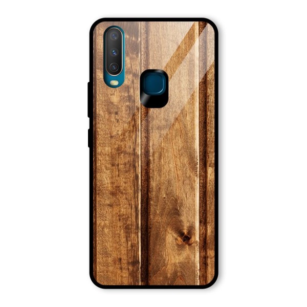 Classic Wood Print Glass Back Case for Vivo Y12