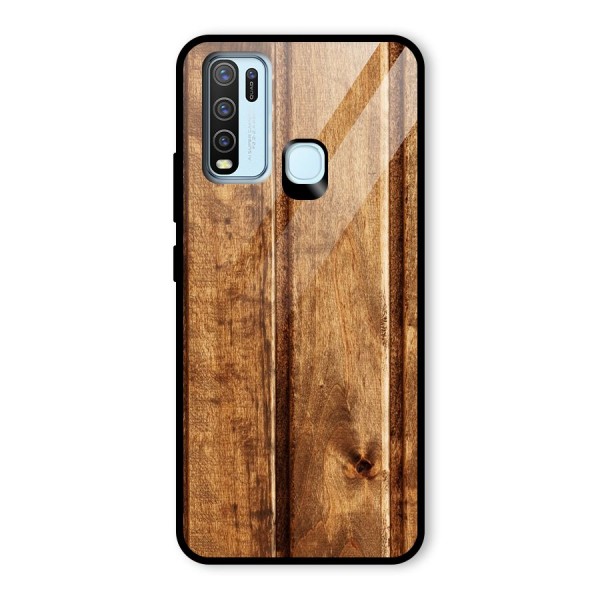 Classic Wood Print Glass Back Case for Vivo Y30