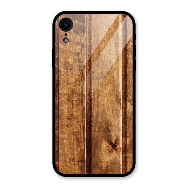 Classic Wood Print Glass Back Case for XR