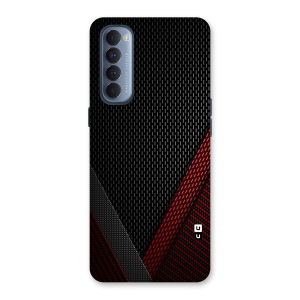 Classy Black Red Design Back Case for Reno4 Pro