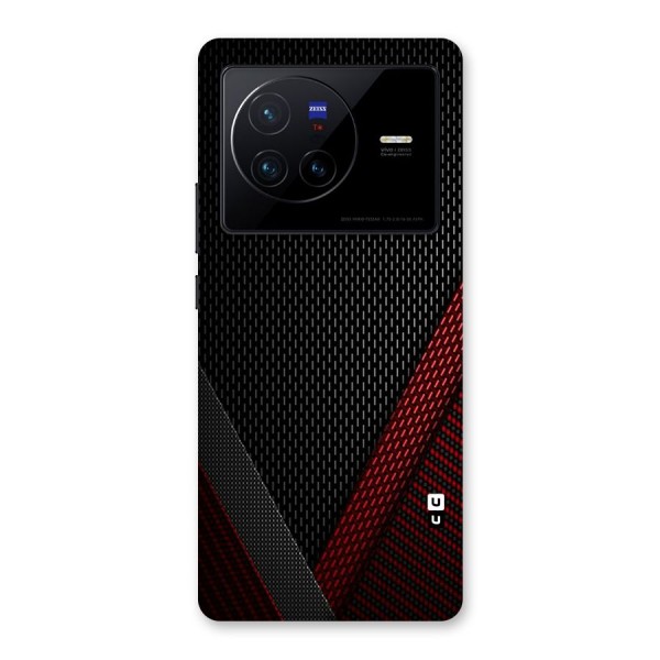 Classy Black Red Design Back Case for Vivo X80