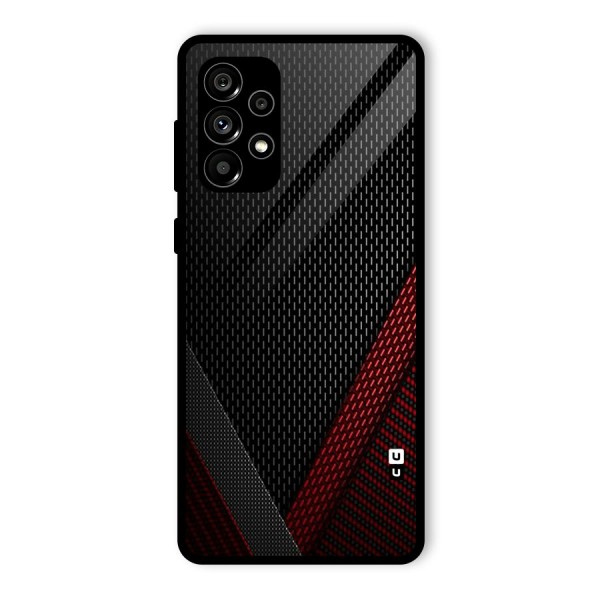 Classy Black Red Design Glass Back Case for Galaxy A73 5G