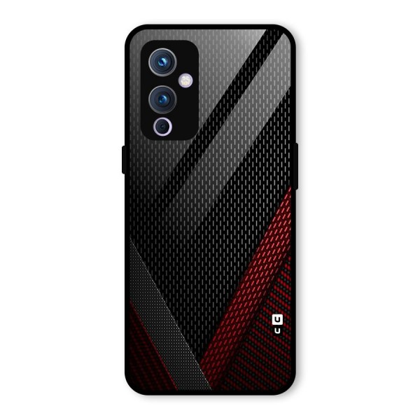 Classy Black Red Design Glass Back Case for OnePlus 9