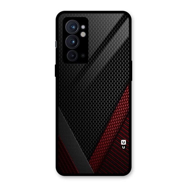 Classy Black Red Design Glass Back Case for OnePlus 9RT 5G