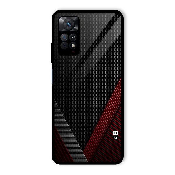 Classy Black Red Design Glass Back Case for Redmi Note 11 Pro